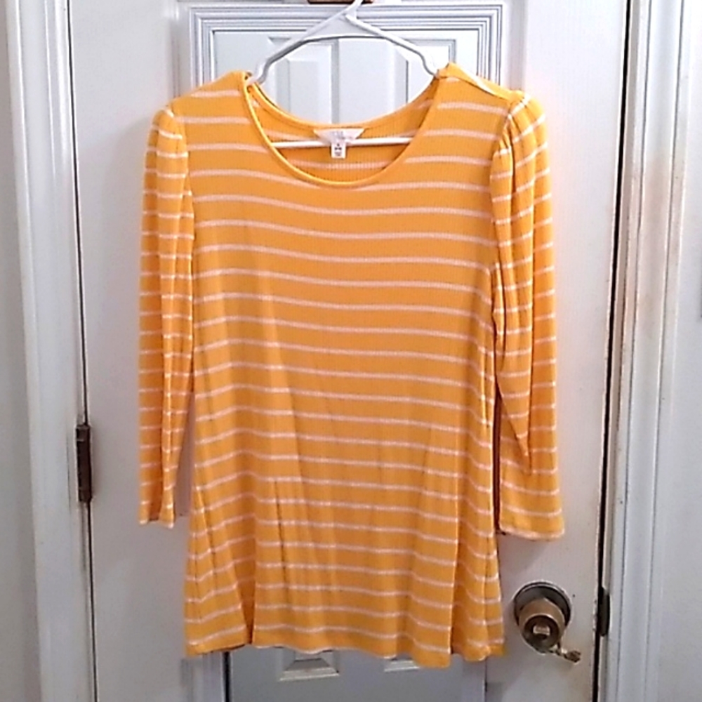 Yellow stripe top size small